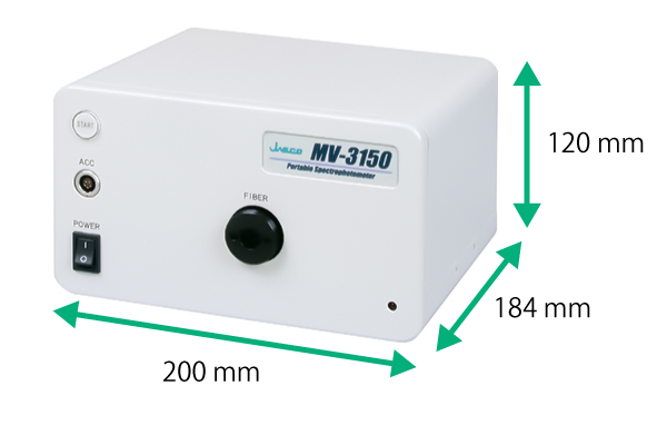 ポータブル分光光度計と光源ユニット