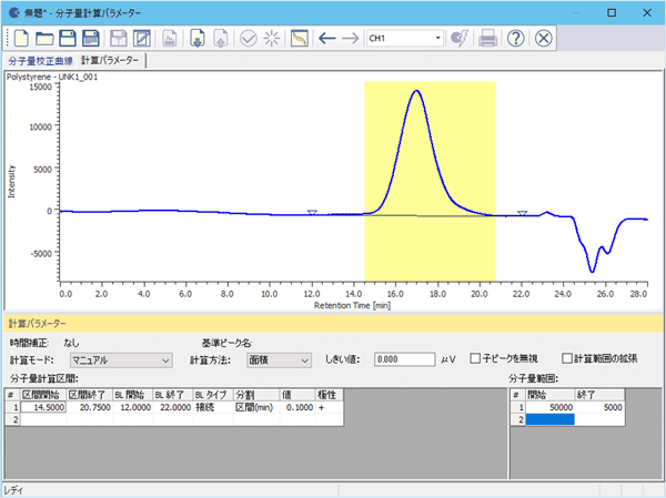 計算範囲のハイライト表示