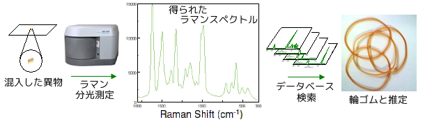 ラマン分光法による試料の同定